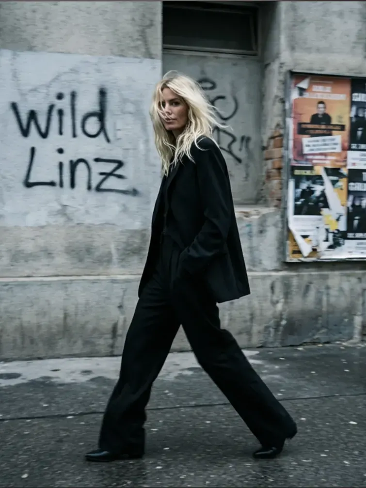 Blonde Street Style mit Wild Linz Graffiti - Wildwuchs Friseur Linz Lookbook